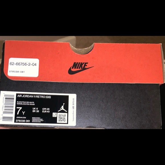 Jordan retro 11. Size 7(GS). Original $330 New $200 - Picture 5 of 7